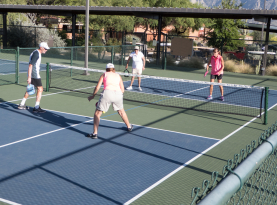Great exercise and making friends on the Pickleball court